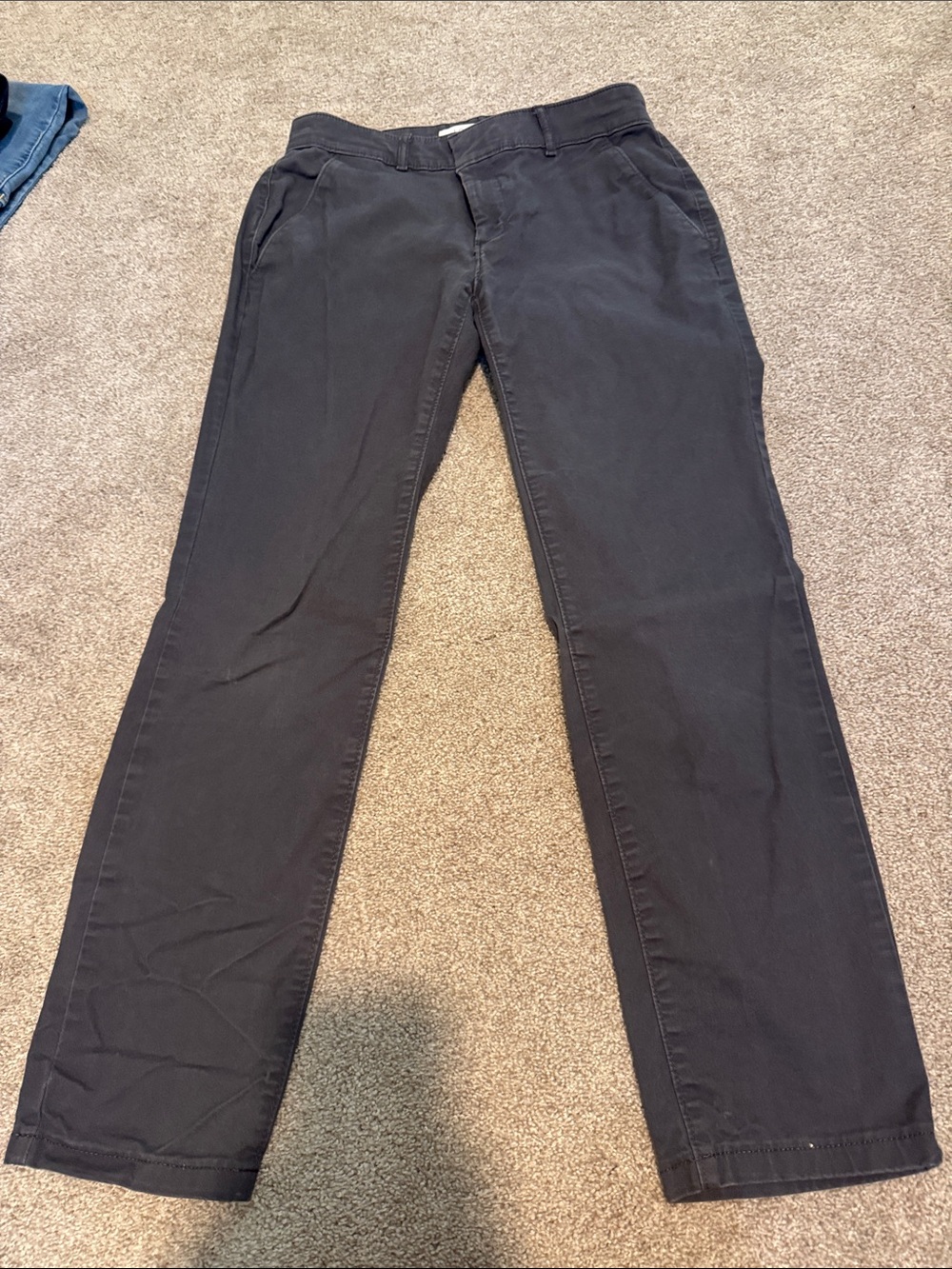 LOFT Black Straight-Leg Chinos